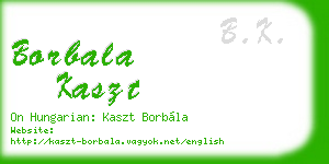 borbala kaszt business card